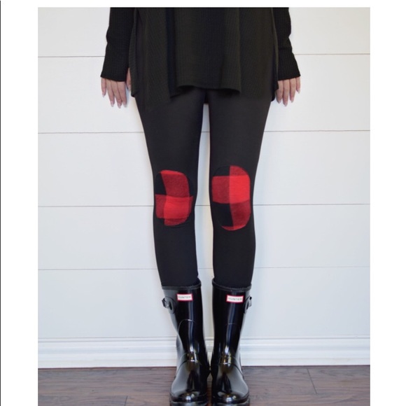 Blakely Pants - Buffalo Plaid Knee Patch Leggings